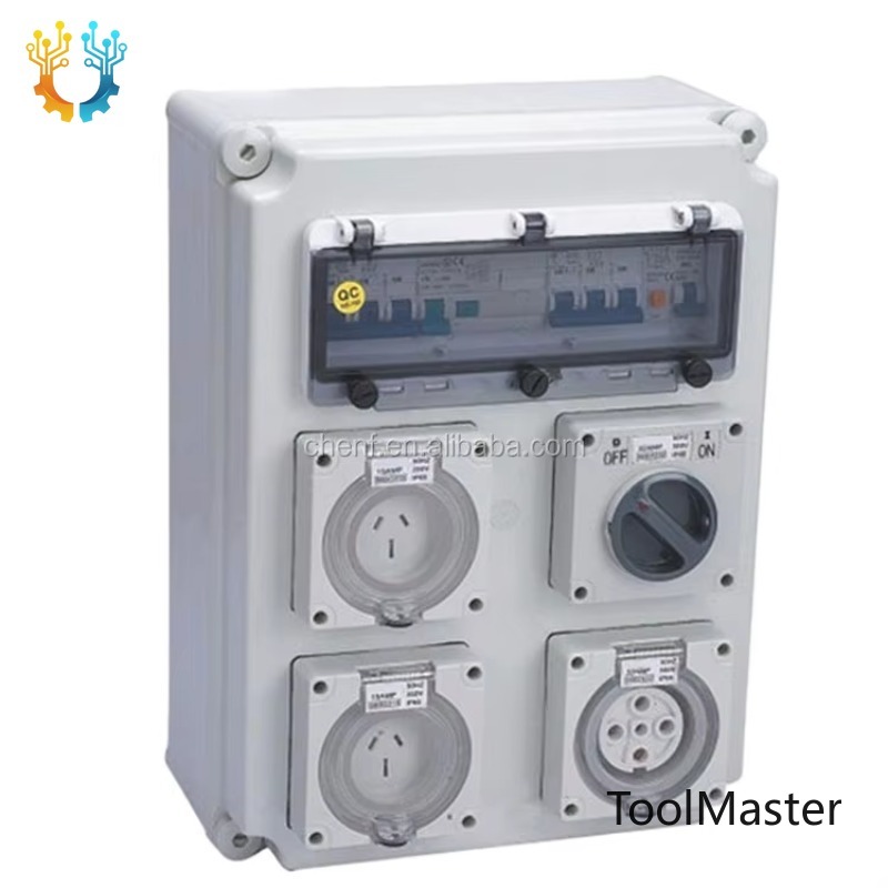 Outdoor Power Distribution Board - 【2026】屋外/屋内兼用 3相防水電源IP65電気コンビネーションコンセント配電盤ボックス（プラグ用）