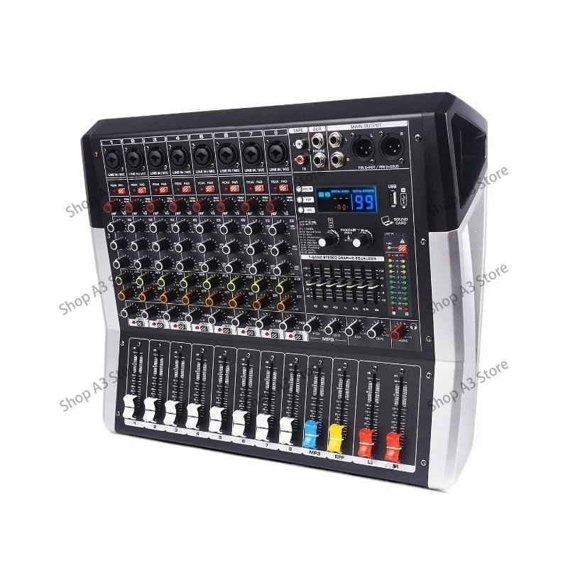 Outdoor Power Amplifier - プロフェッショナルな8/12チャンネル一体型アンプとミキサー、高出力フライトケース、Bluetooth対応の屋外ステージスピーカーセット。