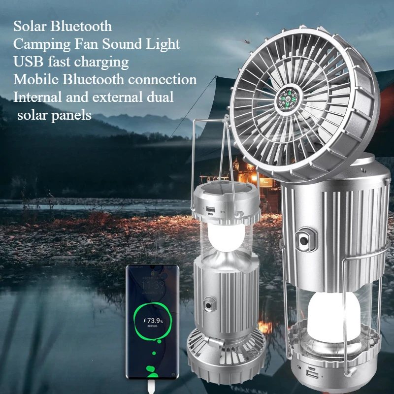 Power Switch Outdoor - クリエイティブ LED ソーラー電源電動ファンランプキャンプランプポータブルストレッチスイッチ屋外キャンプ緊急照明器具