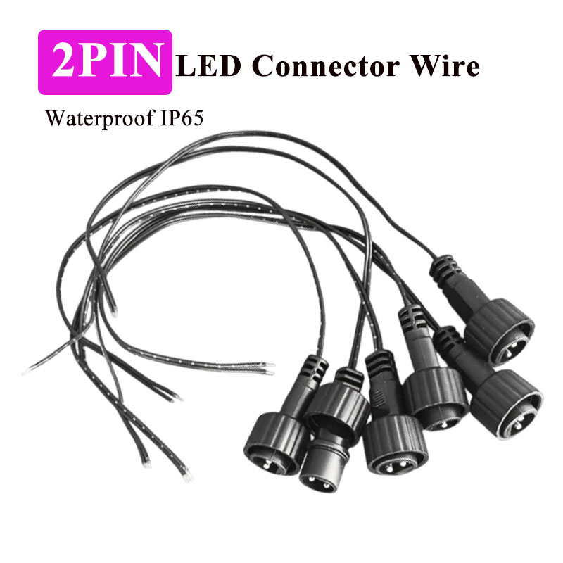 Outdoor Power Extension Cord - 屋外用2ピンLEDコネクタ、ソーラーストリングライト用25cmケーブル付き、1A 0.25平方mm IP65、ソーラーパネル用2ピンプラグ延長コード