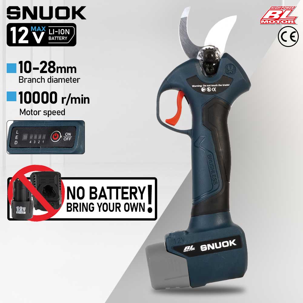 Outdoor Power Solutions - SNUOK 12V ブラシレス電動剪定鋏 DIY 屋外庭園盆栽剪定果樹電動工具 ボッシュリチウム電池用