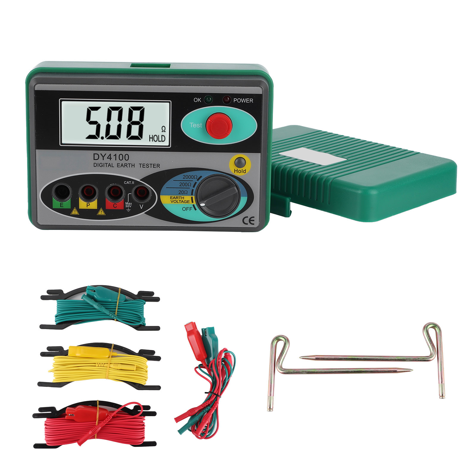 Outdoor Power Solutions - DY4100 デジタル接地抵抗計 3 線式アースメーター電力システム電気機器および屋外試験ツール用