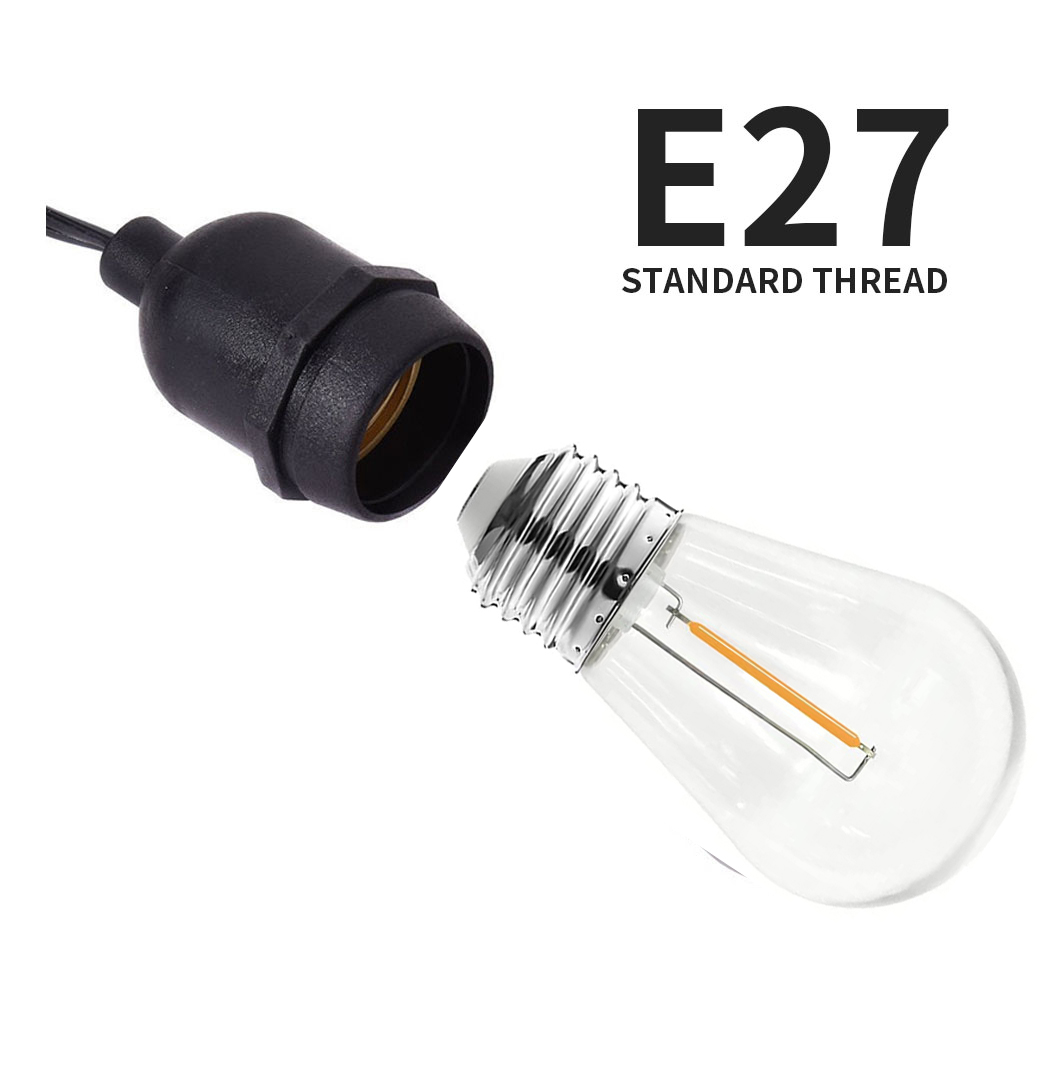 2026年新型 S14 E27 フィラメントLED電球 1W - Outdoor Power Lead Cover のレビューと価格