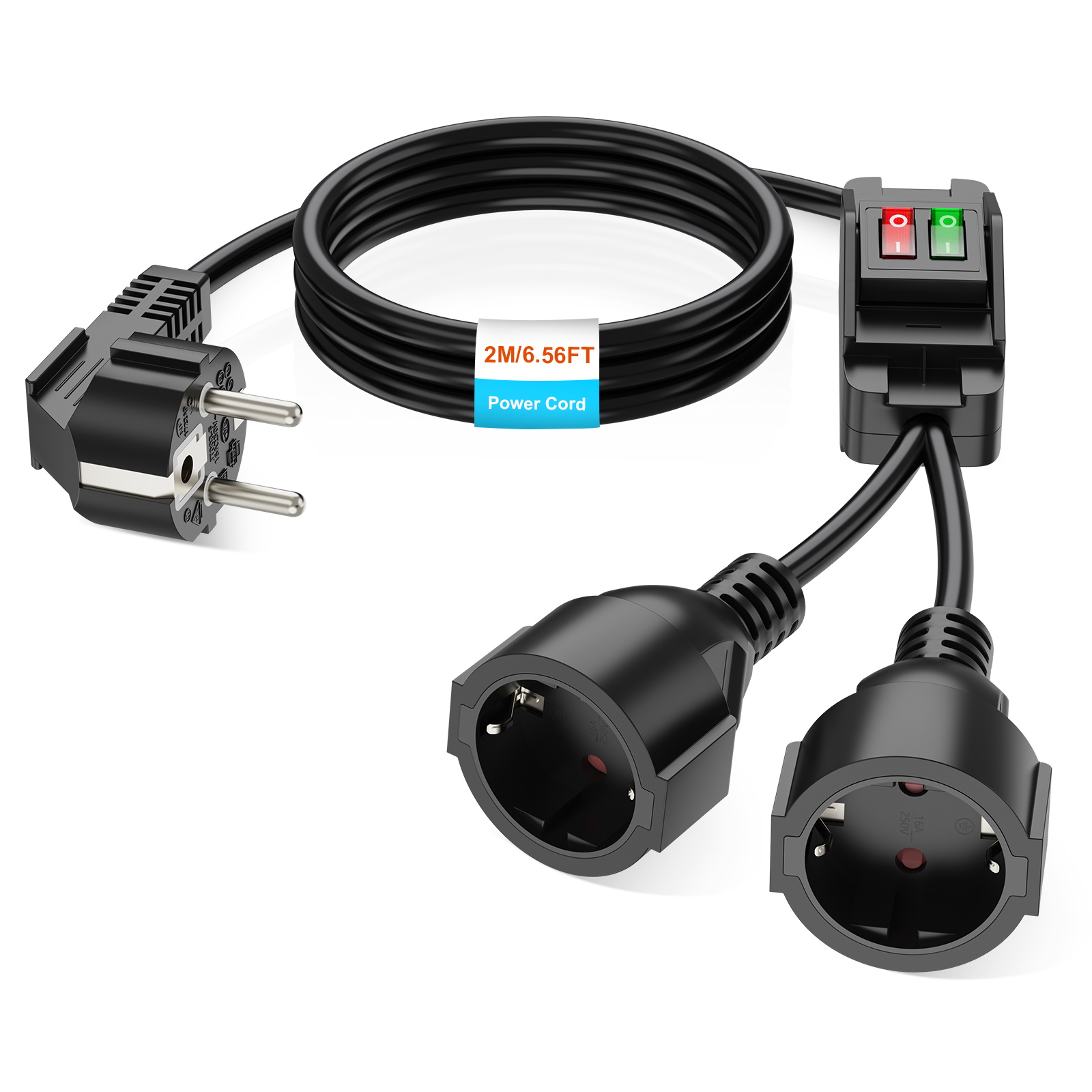 EUプラグ 40cm/2m延長コード デュアルソケット 40 - Outdoor Power Extension Cord のレビューと価格