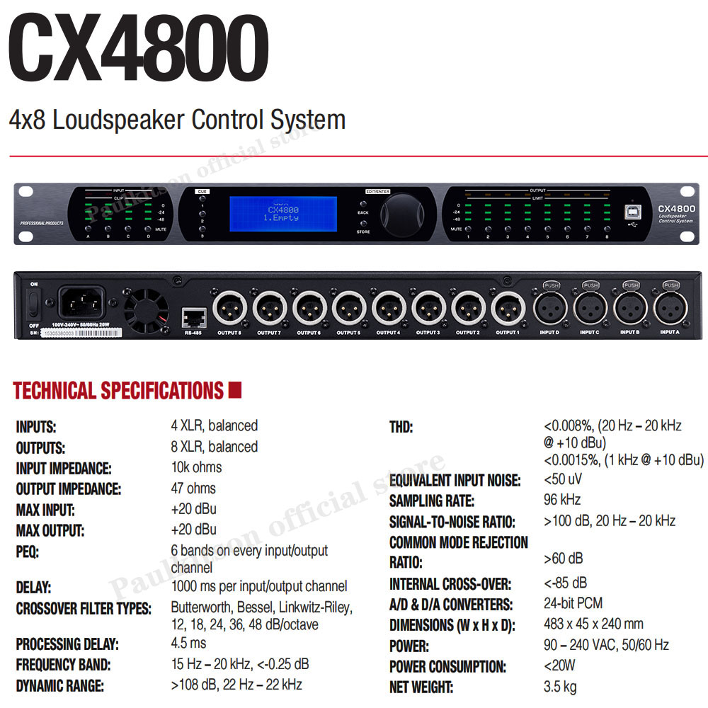 PaulKitson CX4800 プロフェッショナル 32 - Outdoor Power Amplifier のレビューと価格