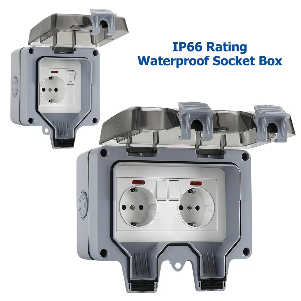 スイッチインジケーターライト付きヨーロピアンスタイル屋外ソケ - Power Switch Outdoor のレビューと価格