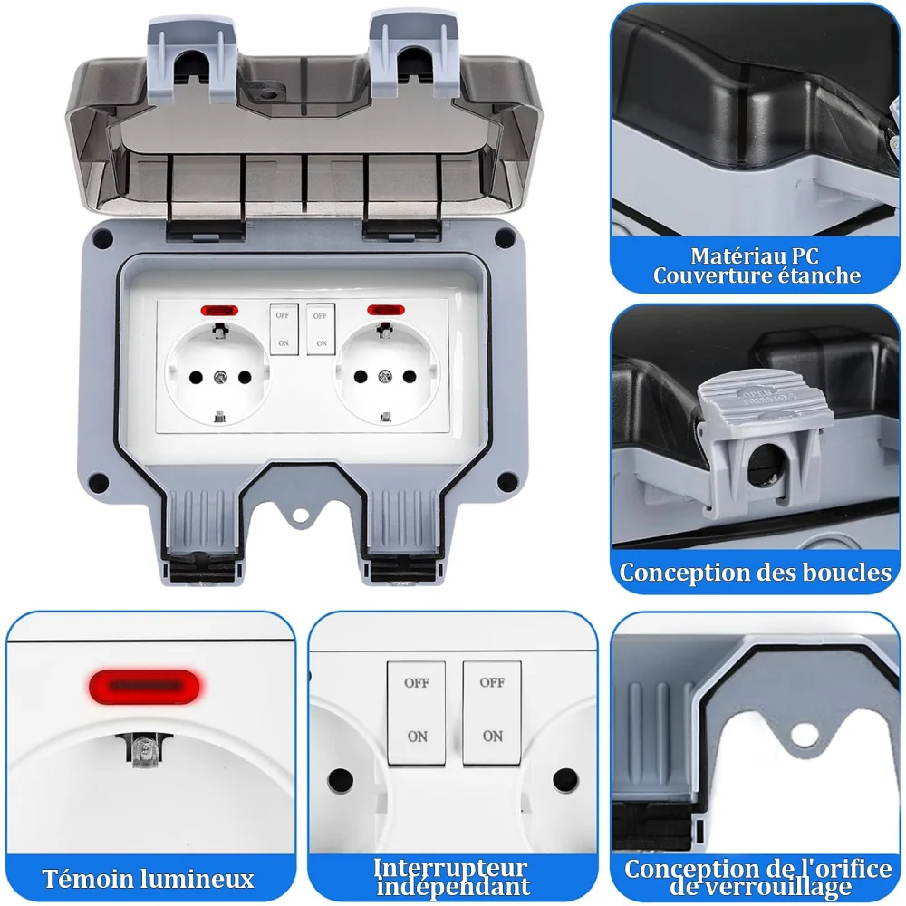 スイッチインジケーターライト付きヨーロピアンスタイル屋外ソケ - Power Switch Outdoor のレビューと価格