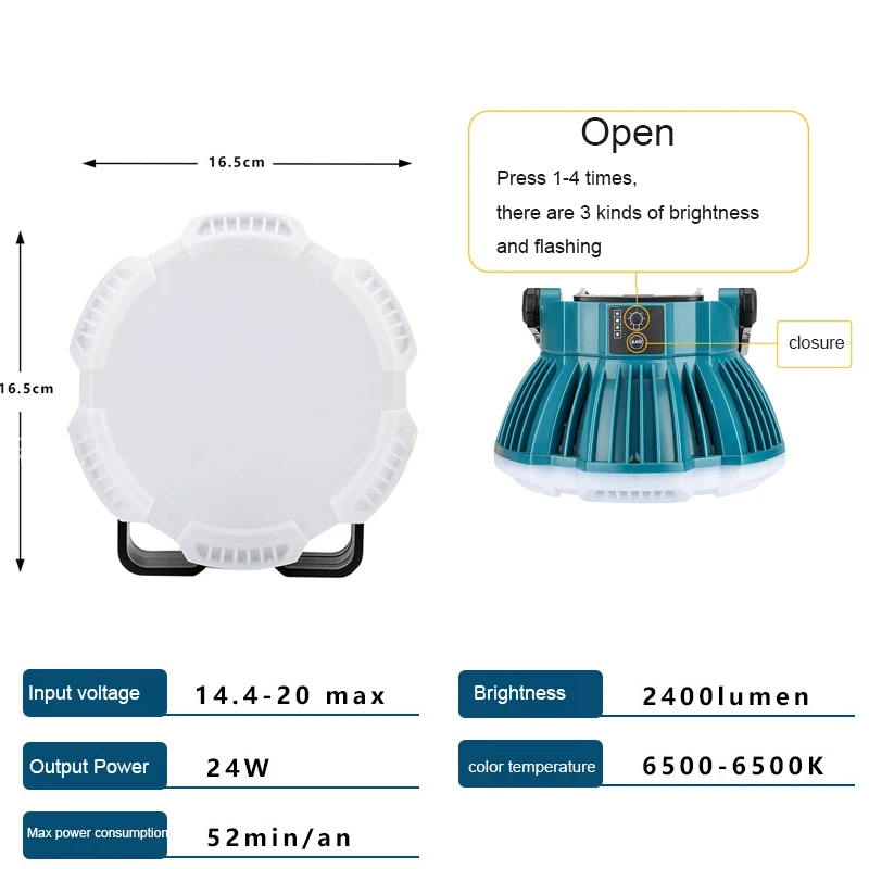 24 ワットポータブル LED 警告灯作業灯屋外照明マキタ電 - Outdoor Power Solutions のレビューと価格