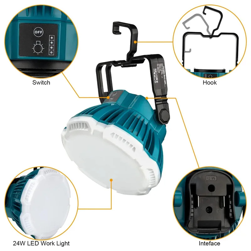 24 ワットポータブル LED 警告灯作業灯屋外照明マキタ電 - Outdoor Power Solutions のレビューと価格