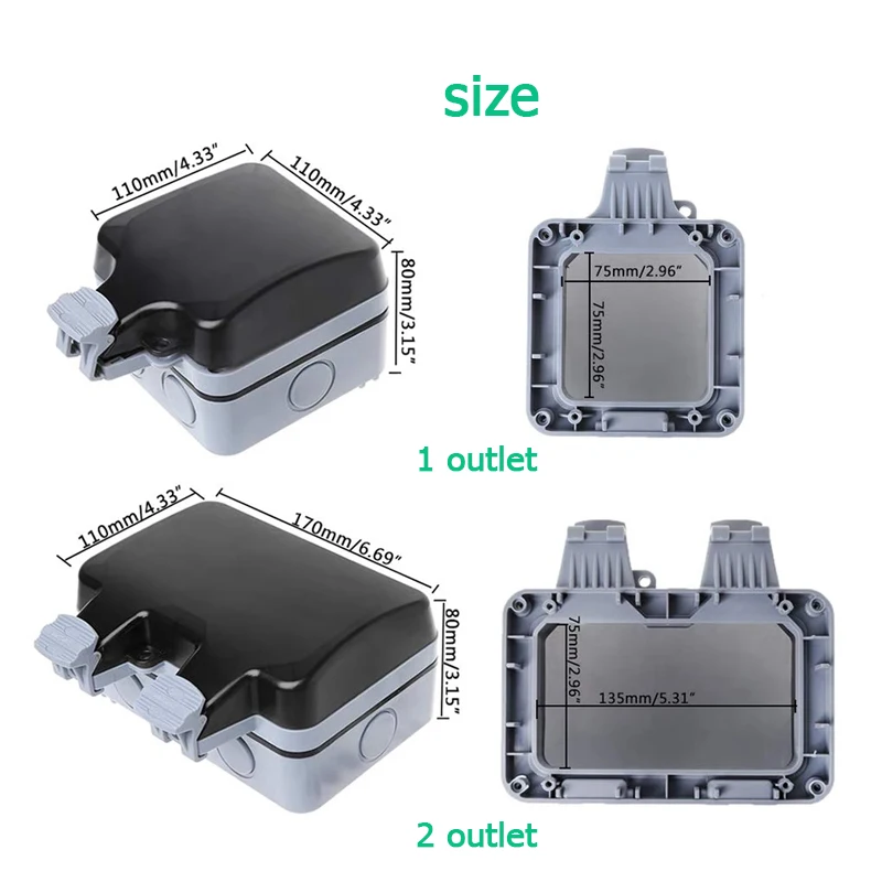 EU KR 屋外壁防水ソケット 16A コンセント韓国電力  - Outdoor Power Solutions のレビューと価格