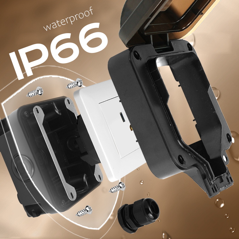 Avoir IP66 壁防水ソケットシングルボックスコンセン - Outdoor Power Solutions のレビューと価格