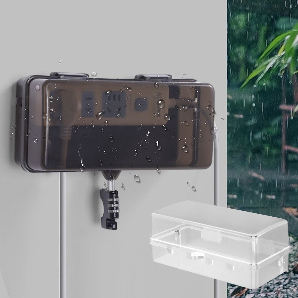 ポータブルプラスチックプラグボックス盗難防止防水延長コードカ - Outdoor Power Lead Cover のレビューと価格