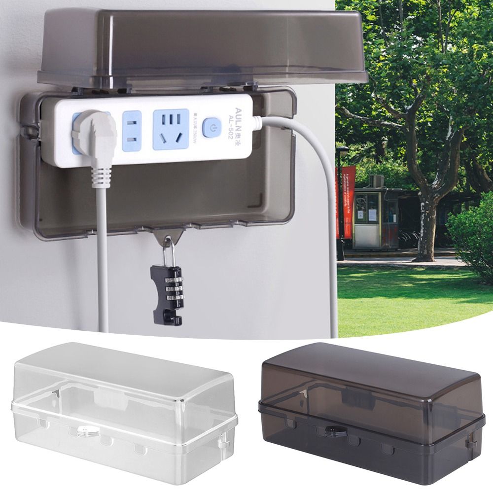 ポータブルプラスチックプラグボックス盗難防止防水延長コードカ - Outdoor Power Lead Cover のレビューと価格