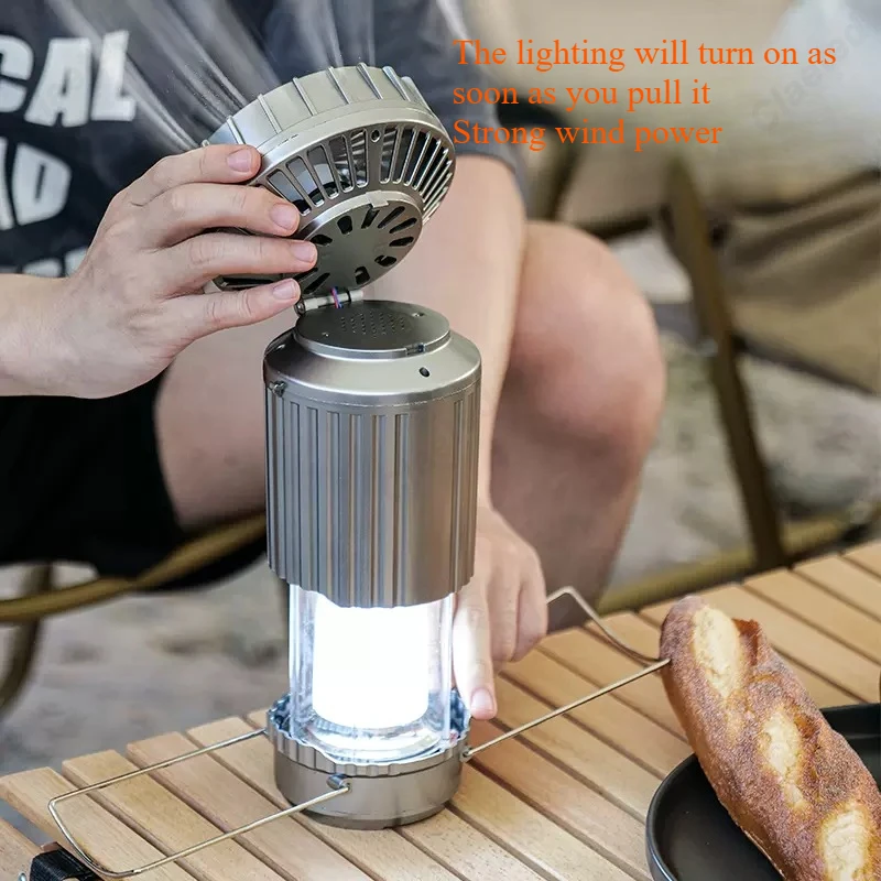 クリエイティブ LED ソーラー電源電動ファンランプキャンプ - Power Switch Outdoor のレビューと価格