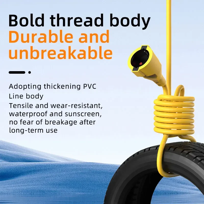 4KW 16A EUシュコプラグ電源タップ、5Mコード付き防 - Outdoor Power Extension Cord のレビューと価格