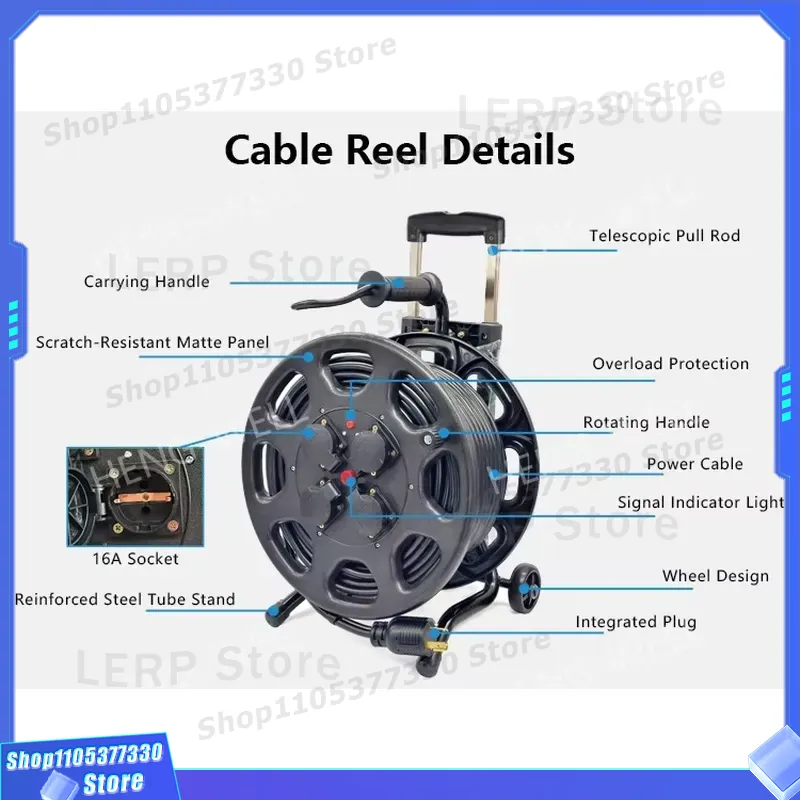25mヘビーデューティー延長ケーブルリール、EU規格電源コー - Outdoor Power Extension Cord のレビューと価格