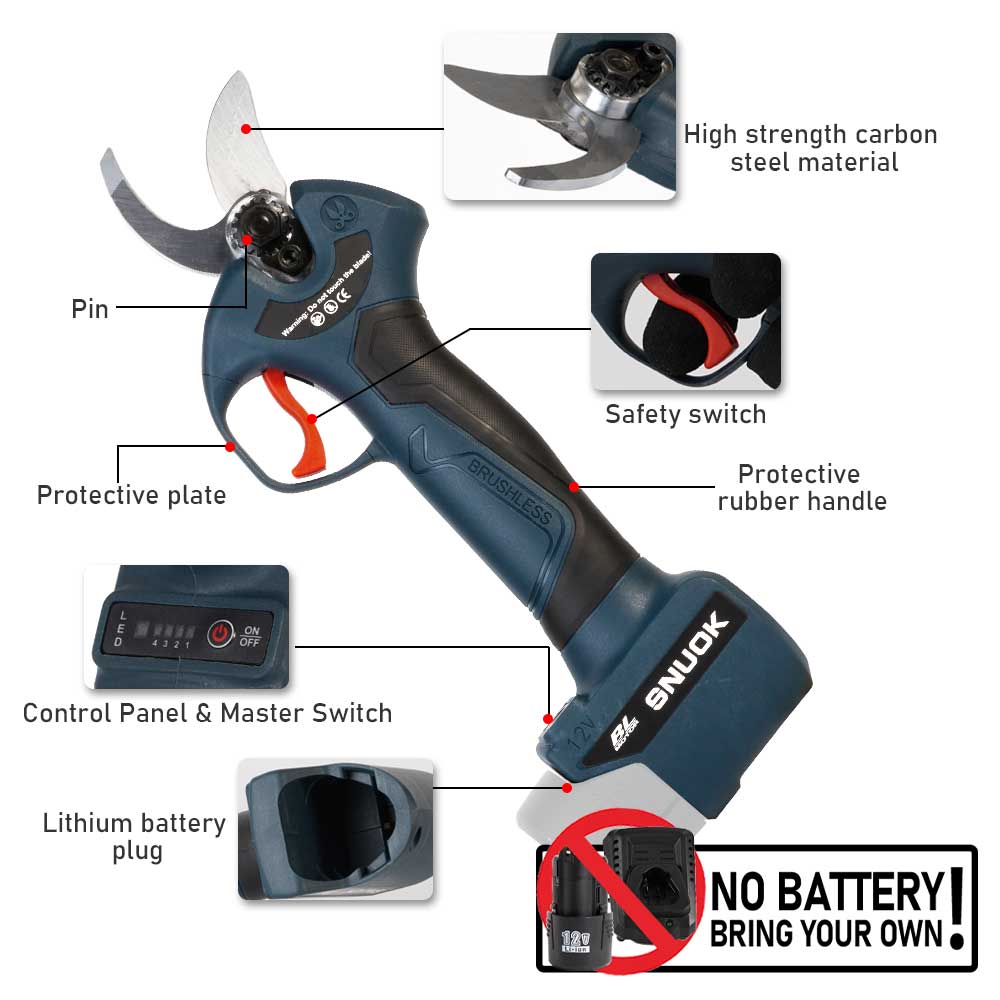 SNUOK 12V ブラシレス電動剪定鋏 DIY 屋外庭園盆 - Outdoor Power Solutions のレビューと価格