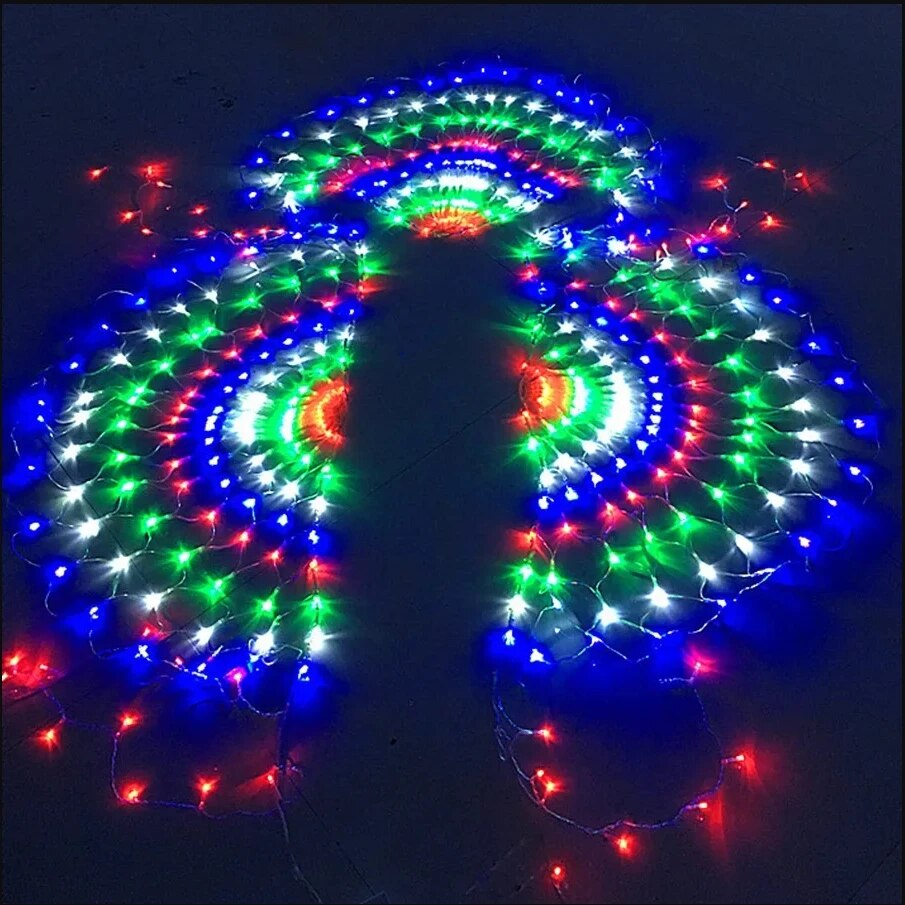 Eu/usプラグ3.2*0.6m 420led 3孔雀ストリ - Outdoor Power Port のレビューと価格