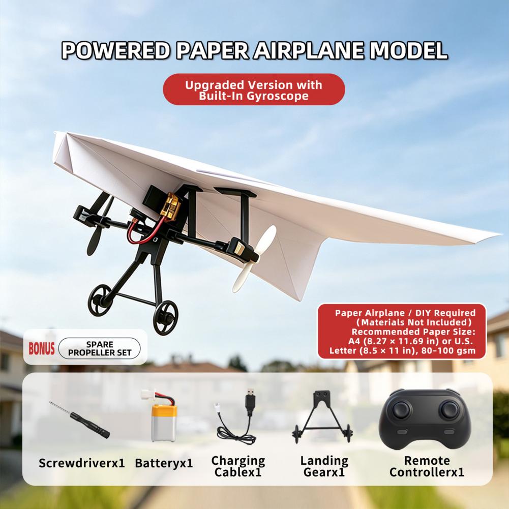 リモコン紙飛行機電動パワーキットDIY折りたたみ式長距離安定 - Outdoor Power Parts のレビューと価格
